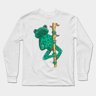 bright green frog Long Sleeve T-Shirt